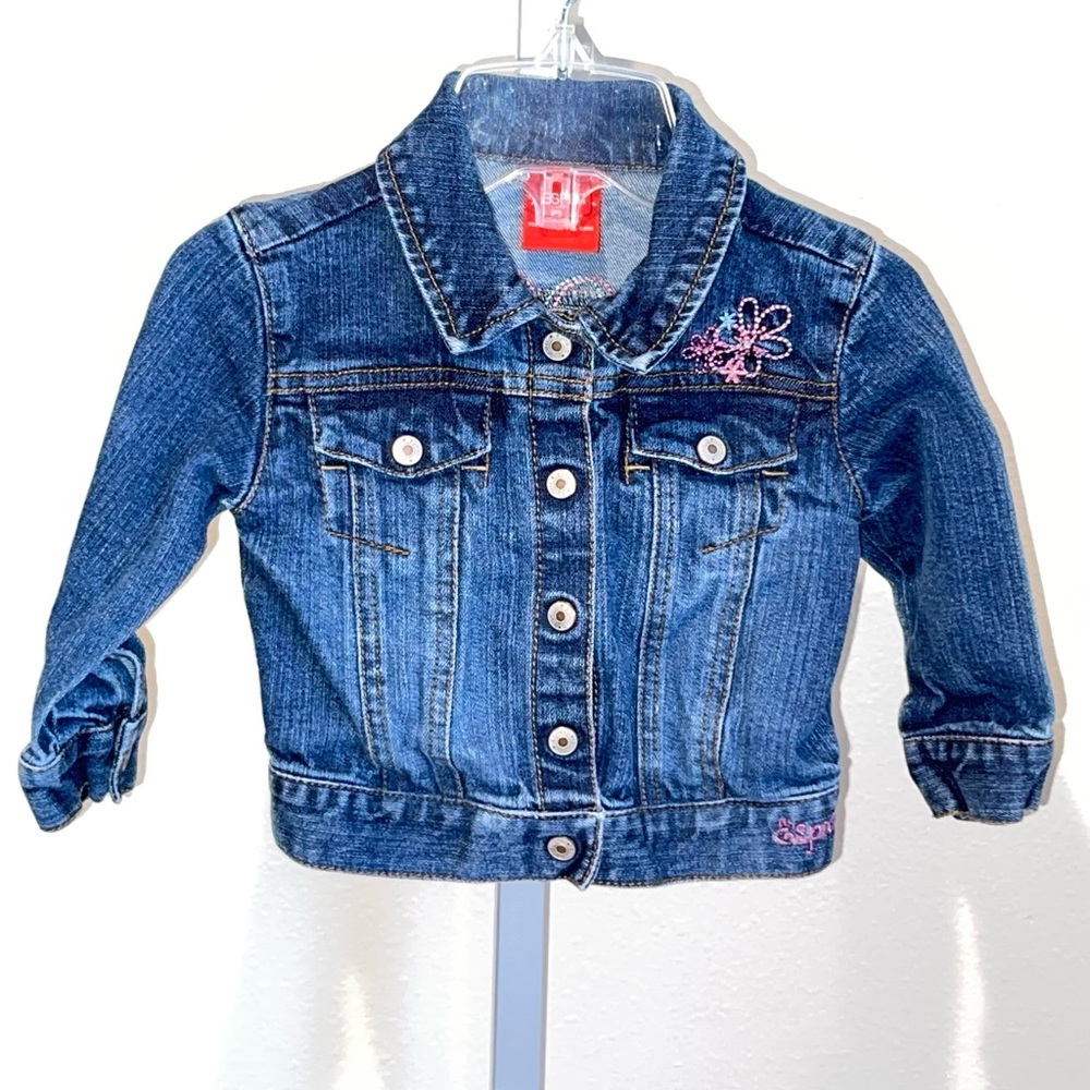 Esprit Girl’s Denim Floral Jean Jacket, Size 18 Months